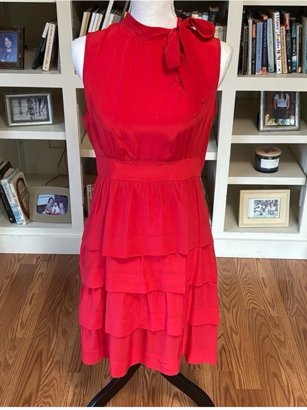Anthropologie Girls From Savoy Red Ruffled
Sleeveless Silk Oska
Dress Size 8